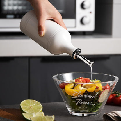 Sweejar Ceramic Olive Oil Dispenser Bottle, Opaque Oil Cruet Protects Oil to Reduce Oxidation