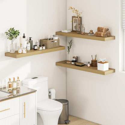 12 Inch Deep Floating Shelves 36 inch Long, 36 x 12 Wide Wall Shelves with Invisible Brackets