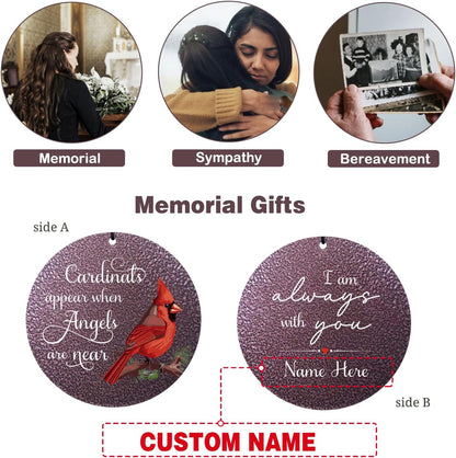 ASTARIN 36" Large Deep Tone Personalized Name Sympathy Wind Chimes, Cardinal Memorial Wind Chime