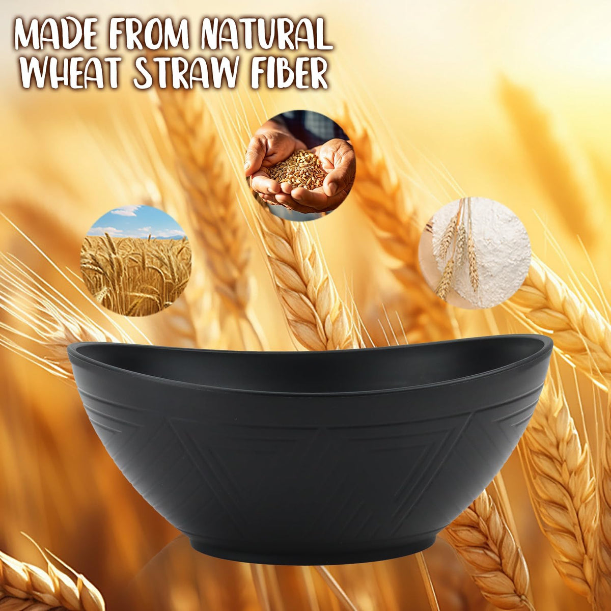 Big Wheat Straw Bowls,Unbreakable Large Salad Bowls,Dishwasher and Microware Safe Plastic Bowls