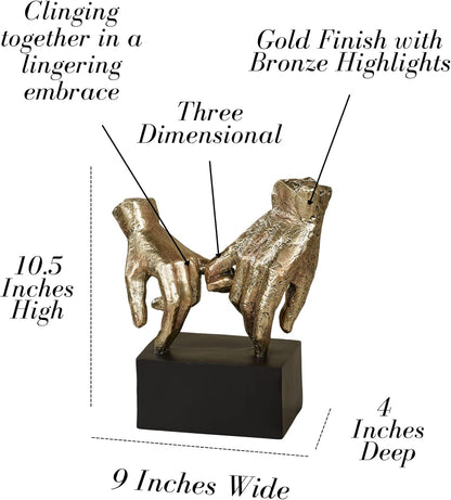 Touch of Class Lingering Hold Hands Table Sculpture Gold - Pinky Promise Statues - Desk Statue for