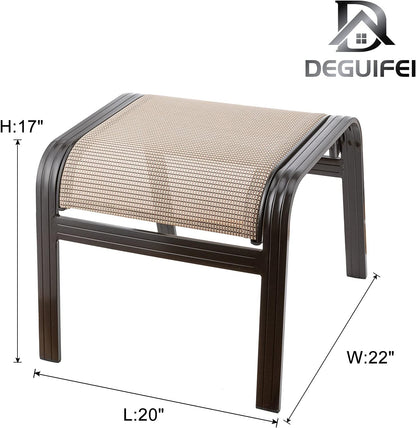 Outdoor Patio Footstools Aluminum Outdoor Ottomans Footrest Small Seating Wicker Furniture Patio