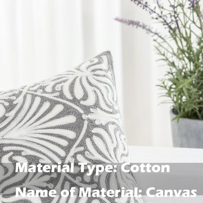 HWY 50 Grey Gray Decorative Lumbar Pillow Cover Rectangle 12x20 Inch (1 Piece), Embroidered Cotton