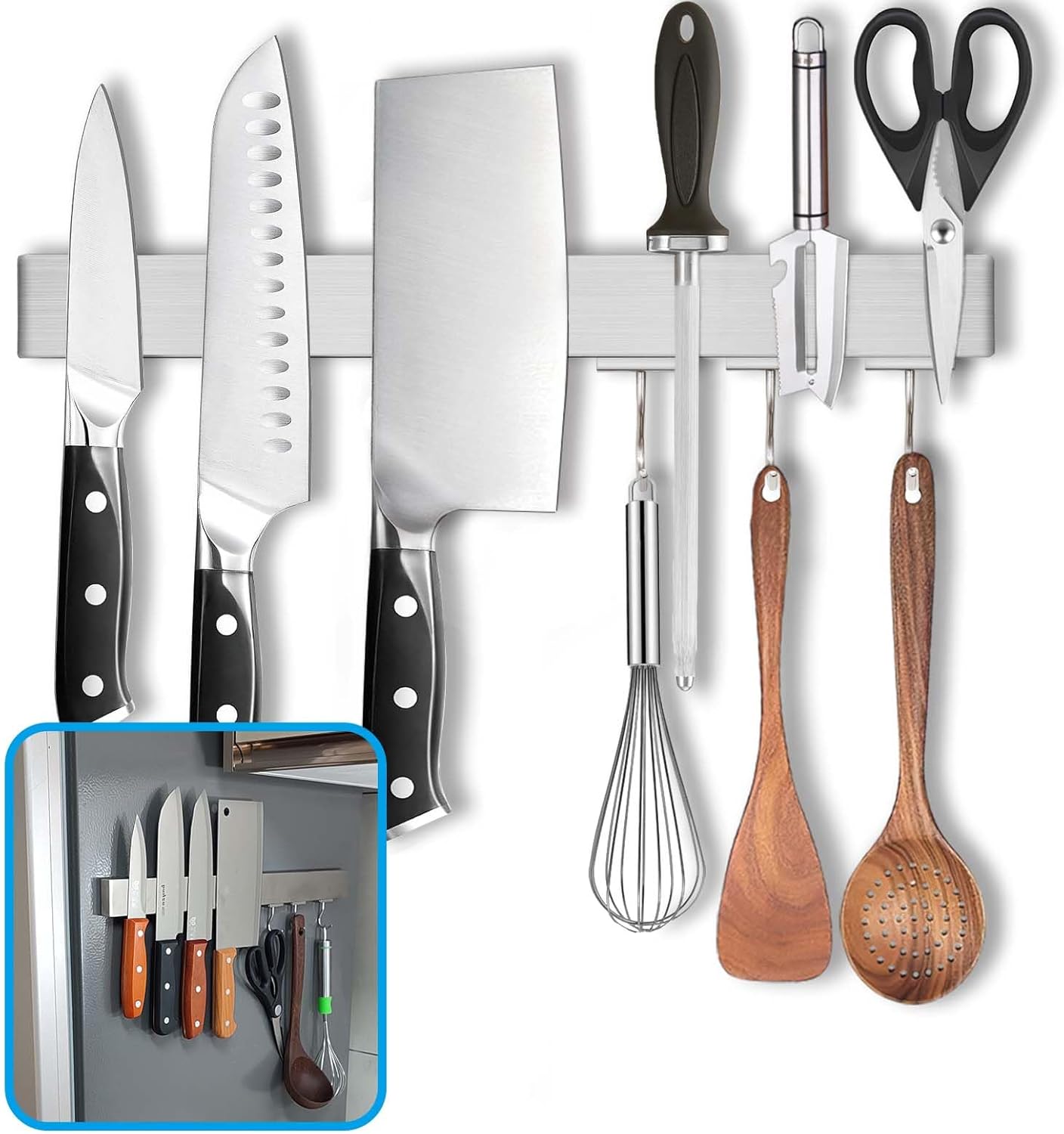 14 Inch Magnetic Knife Holder for Refrigerator - Knife Magnetic Strip for Fridge with Magnetic