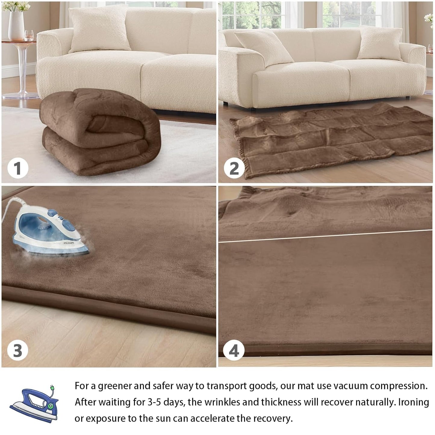Baby Play Mat 1.2" Thick Memory Foam Nursery Rug Area Rug, 4’11” X 3’28” Yoga Mat Playmat Crawling