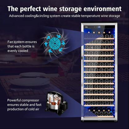 24 Inch Wine Cooler Refrigerator, 179 Bottles Professional Wine Cellars with Powerful