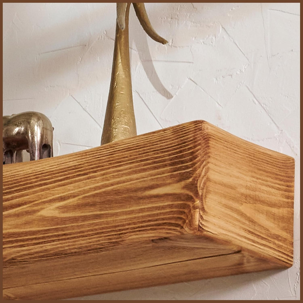 Handmade Fireplace Mantel Shelf 60", Rustic Wood Mantles for Over Fireplace, Wall Mounted Floating