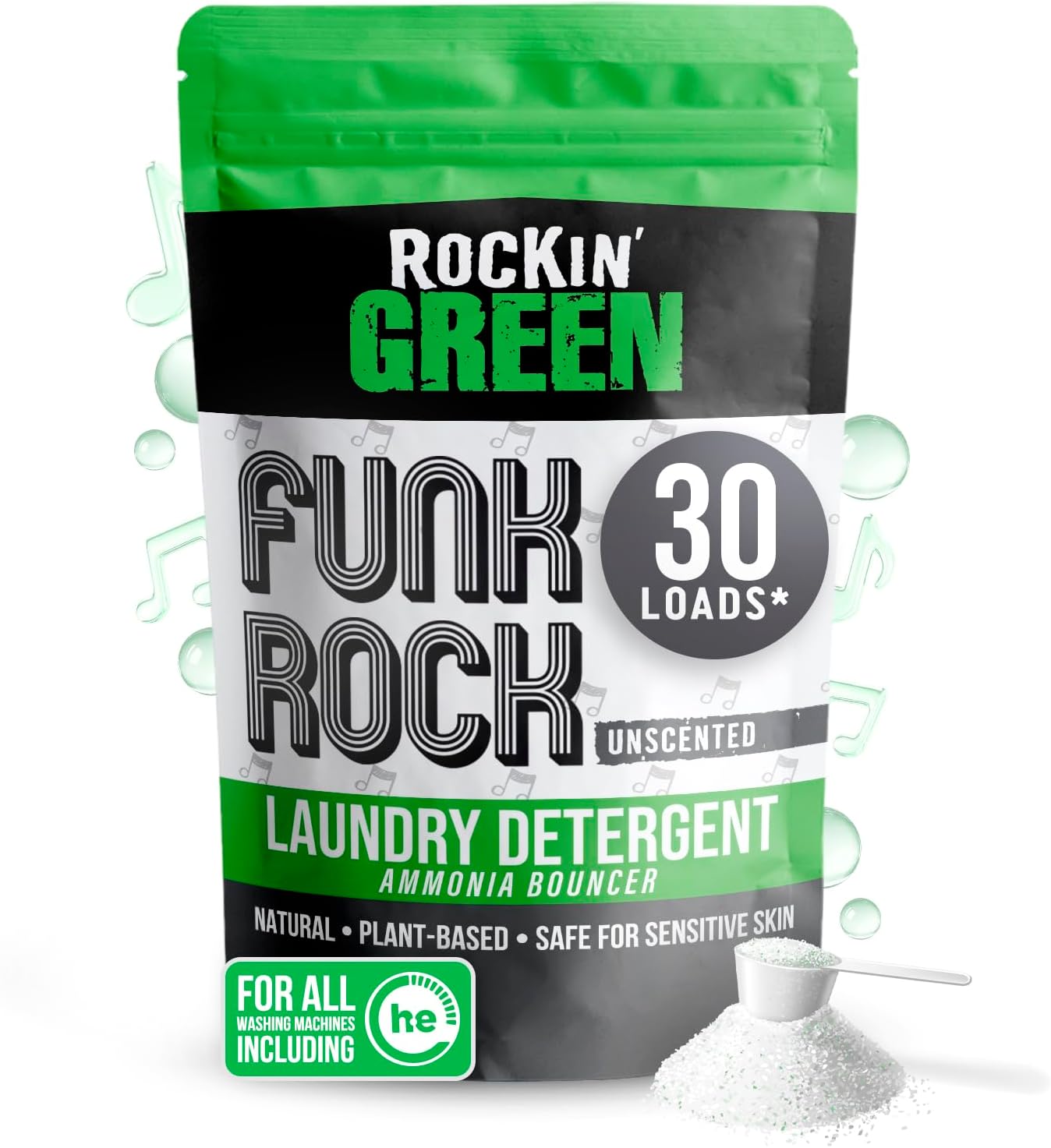 Rockin' Green Laundry Detergent, Plant based, All Natural Laundry Detergent Powder, Vegan and