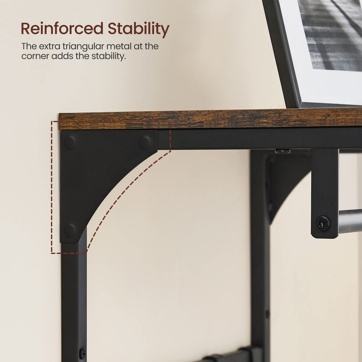 VASAGLE Laundry Room Shelf Wall Mounted, Coat Rack Shelf, with 8 Removable Hooks, for Entryway