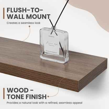 48 Inch Floating Shelves, 8 Inch Deep Floating Shelves for Wall, Hanging Shelf with Invisible