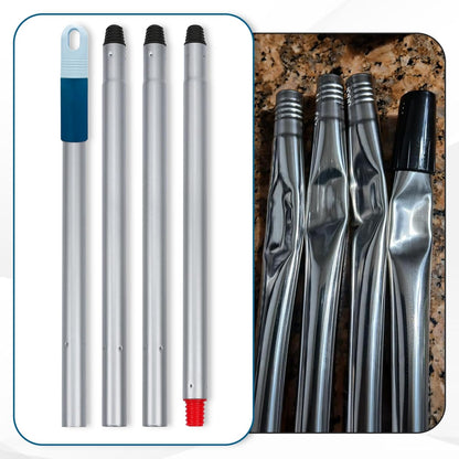 Stiff Bristle Deck Brushes for Scrubbing Heavy Duty with Rubber Scrape Squeegee, 55” Long Handle