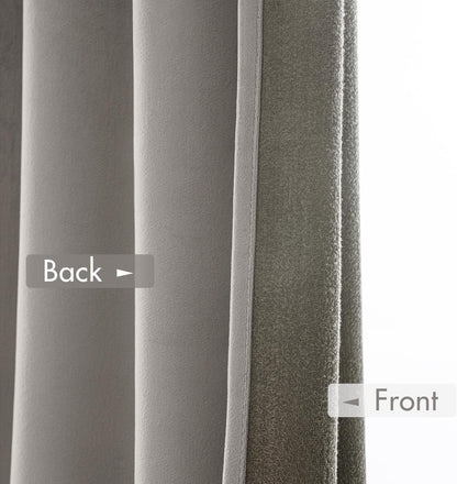 MIULEE Silver Velvet Curtains Thermal Insulated Blackout Curtain Drapes for Bedroom Living Room