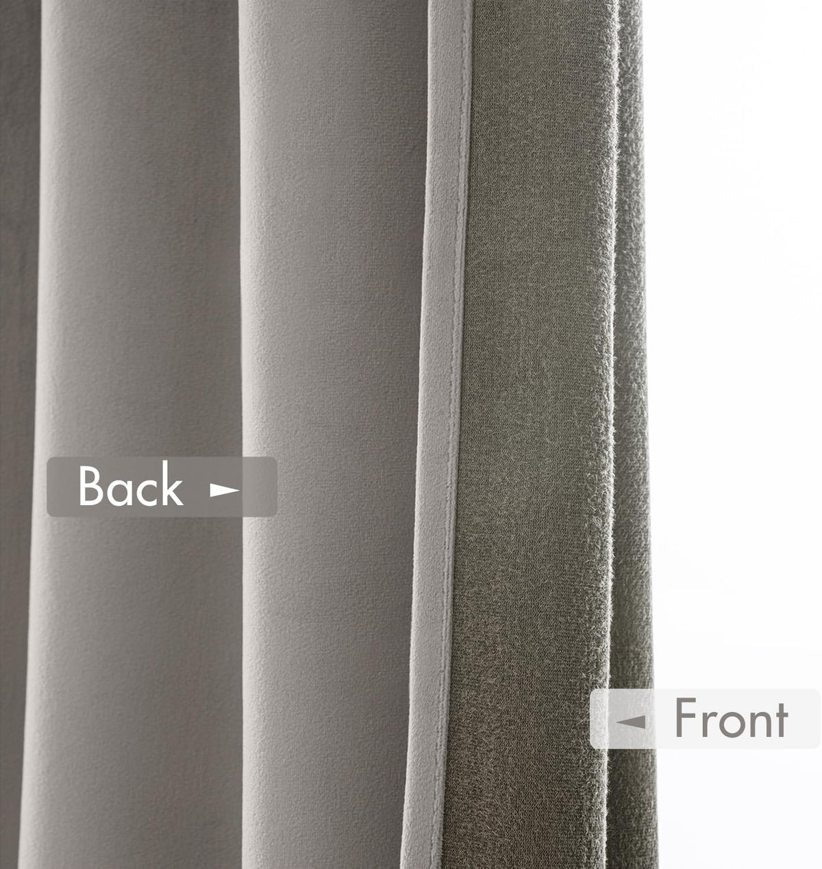 MIULEE Silver Velvet Curtains Thermal Insulated Blackout Curtain Drapes for Bedroom Living Room