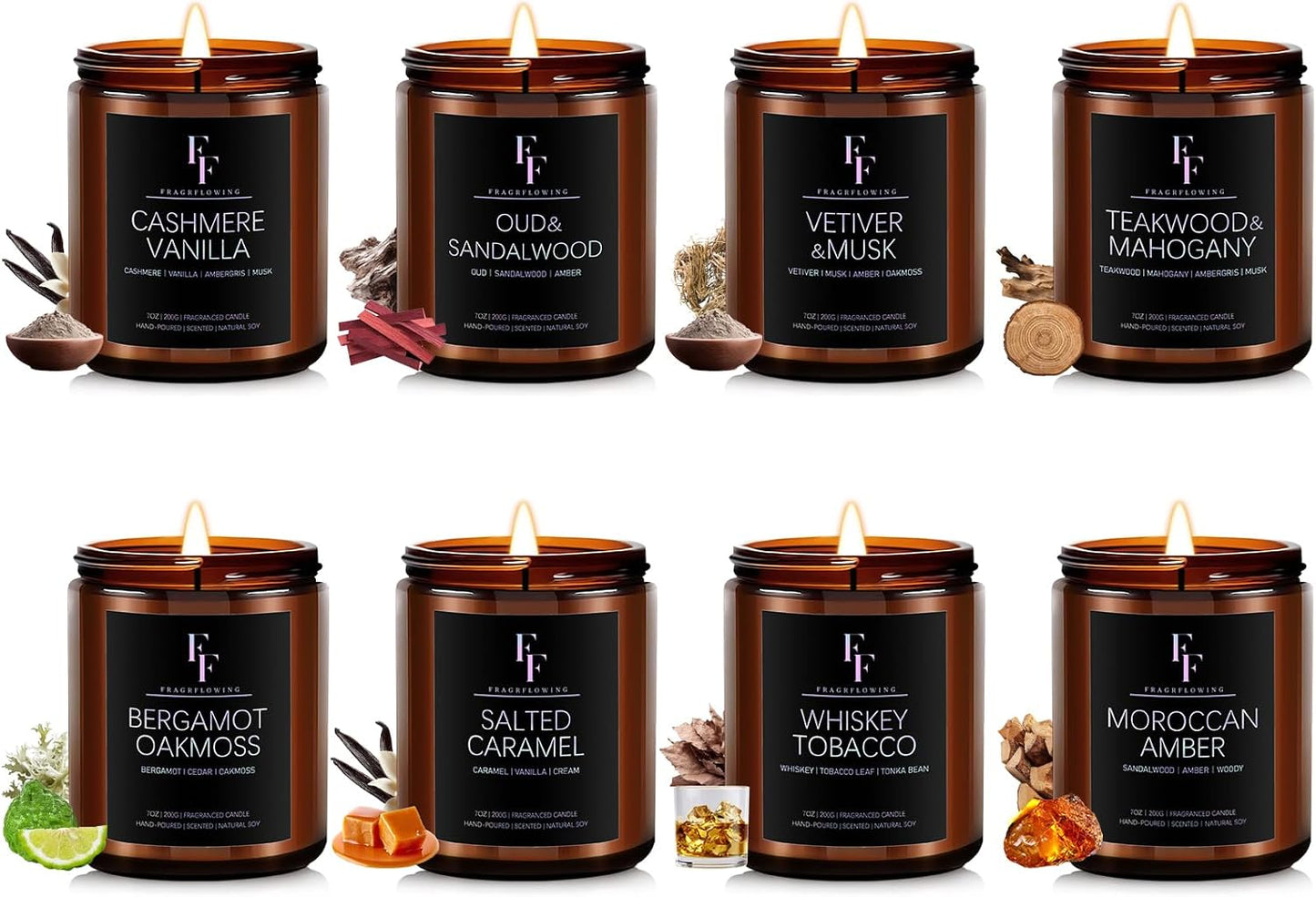 Scented Candles Set, Soy Wax Candles 8 Pack 56 Oz Aromatherapy Candles Gift Set for Women Men