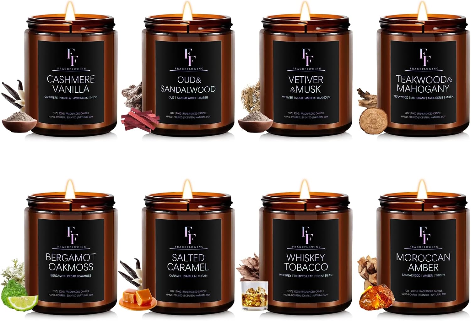 Scented Candles Set, Soy Wax Candles 8 Pack 56 Oz Aromatherapy Candles Gift Set for Women Men
