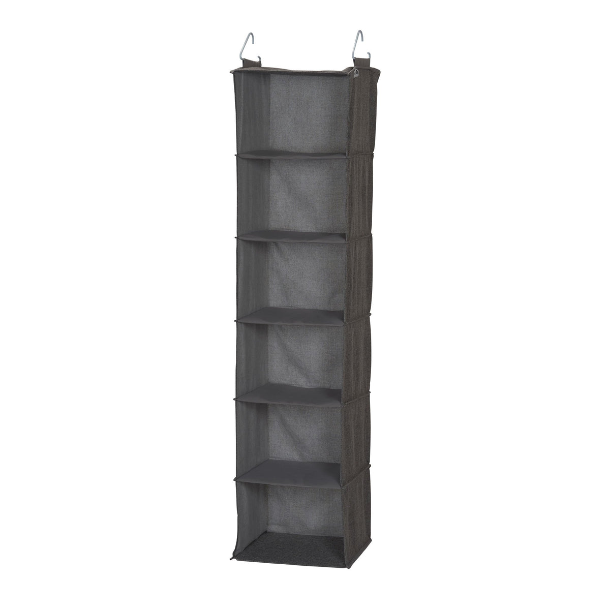 Household Essentials 6-Shelf Linen Hanging Closet Organizer, Gray