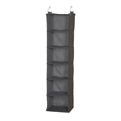 Household Essentials 6-Shelf Linen Hanging Closet Organizer, Gray