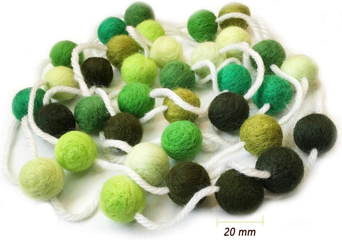 Felt Ball Garland Misscrafts 9.8 Feet 100% Wool Roving Pom Pom Garland 20mm Colorful for Baby