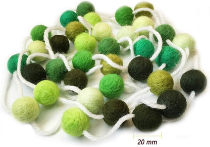 Felt Ball Garland Misscrafts 9.8 Feet 100% Wool Roving Pom Pom Garland 20mm Colorful for Baby