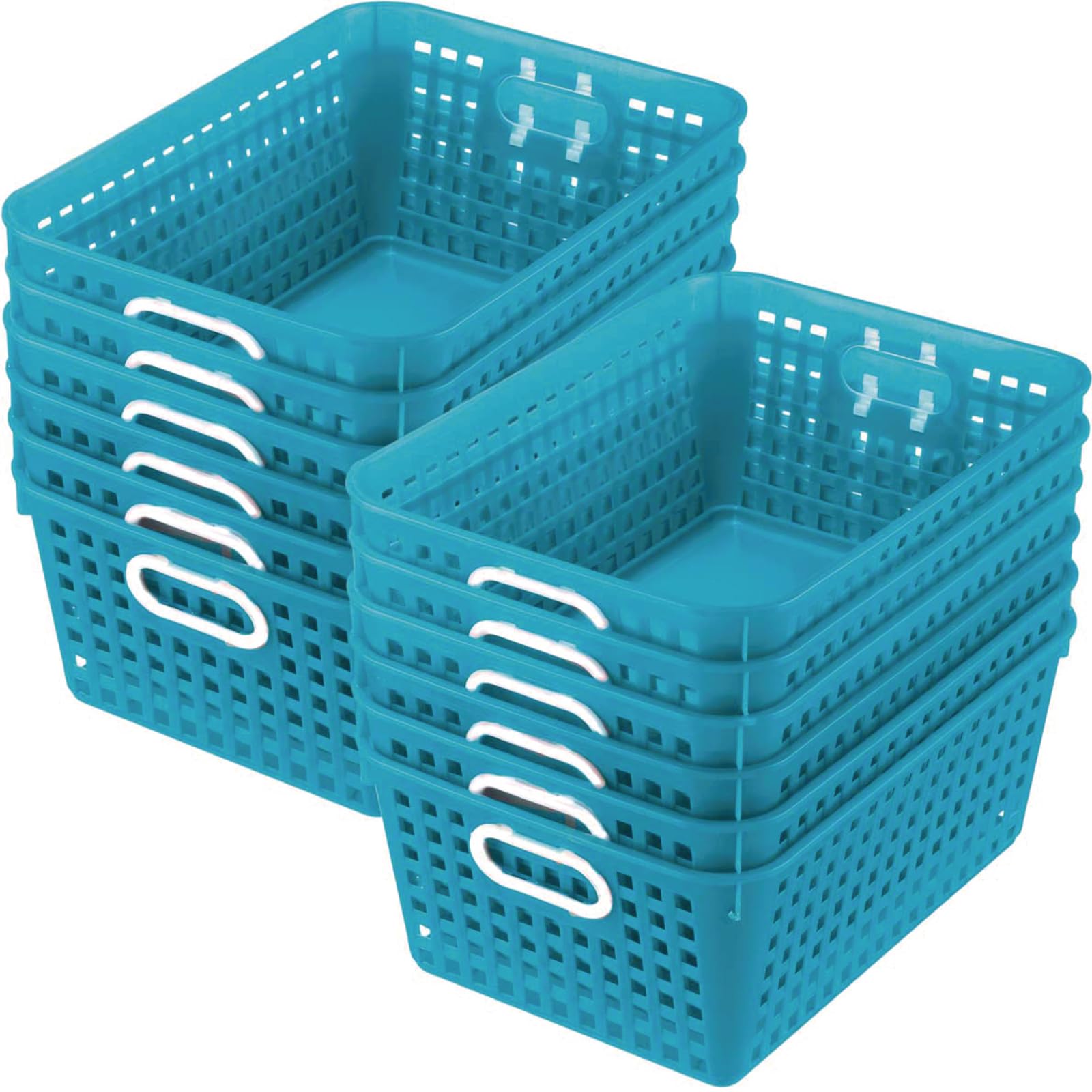 Really Good Stuff Large Plastic Book Baskets, 13.25" by 10" by 5.5"-12-Pack