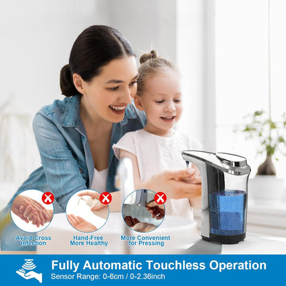 Automatic Soap Dispenser, Touchless Dish Soap Dispenser 17oz/500ml with Infrared Sensor, 5