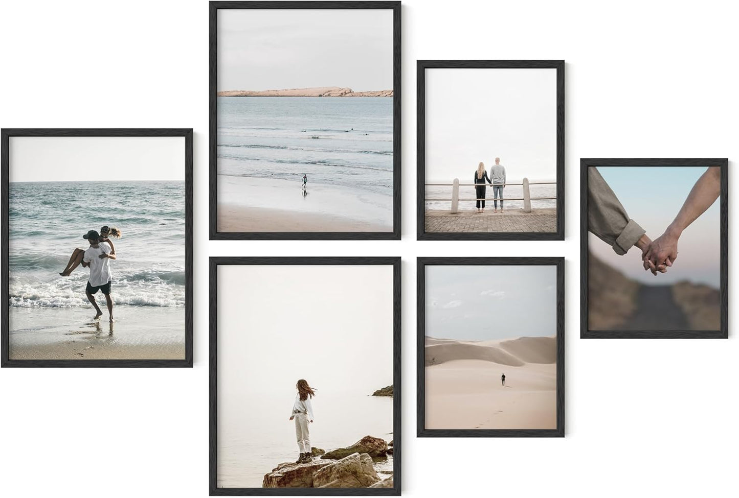 HAUS AND HUES Gallery Wall Picture Frames - Set of 6 Black Picture Frame Sets For Wall Collage