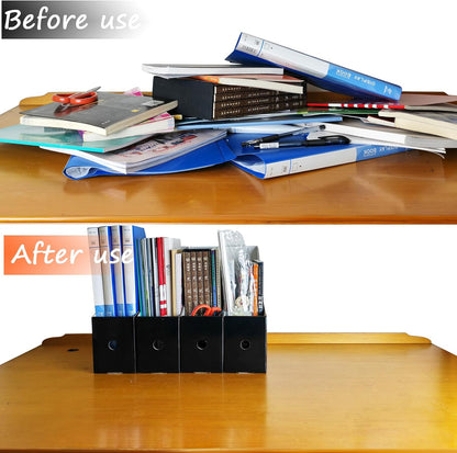 24 Pack Black Cardboard Magazine Holder, Sturdy Book Bins for Classroom Library, 10.6'' ×10.2''