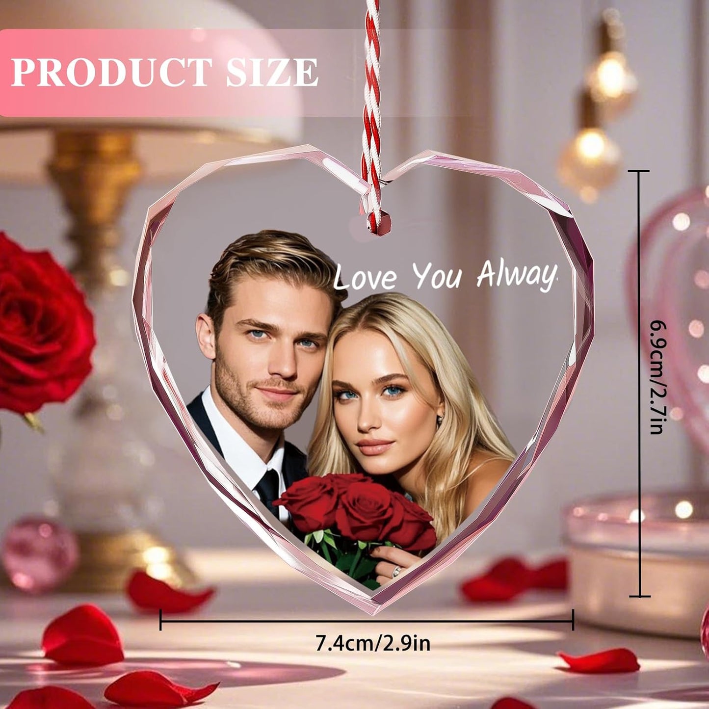 Bemaystar Personalized Crystal Ornaments,Personalized Gifts for Men Women,Customized Gifts for