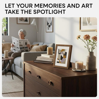 Homeforia 5x7 Picture Frame Wood, High End Natural Oak 5x7 Light Wooden Frames with Mat 4x6 for