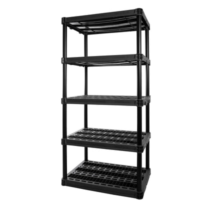 Plano 5-Shelf Extra Heavy Duty Plastic Storage Shelves, 72.5” x 36” x 24”, 1000lb Capacity, Pantry