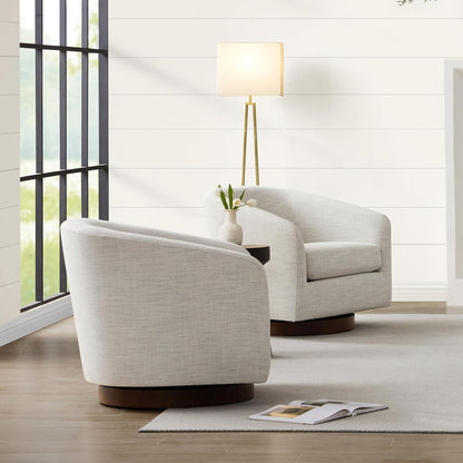 CHITA Swivel Accent Chair, FSC Certified Upholstered Fabric Barrel Chair for Living Room Set of 2