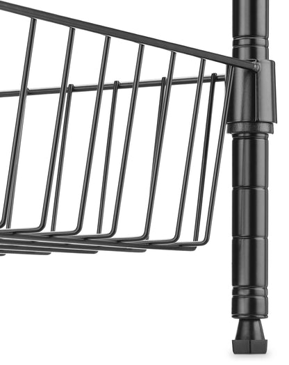 Whitmor 2 Tier Metal Storage Shelves, Heavy Duty Shelf with Basket, 350 lbs Capacity per Shelf, 700