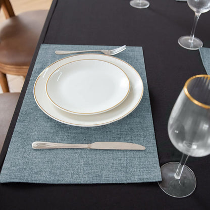 Cloth Placemats Set of 8, Linen Type Fabric Placemats Machine Washable Heat Resistant Placemats