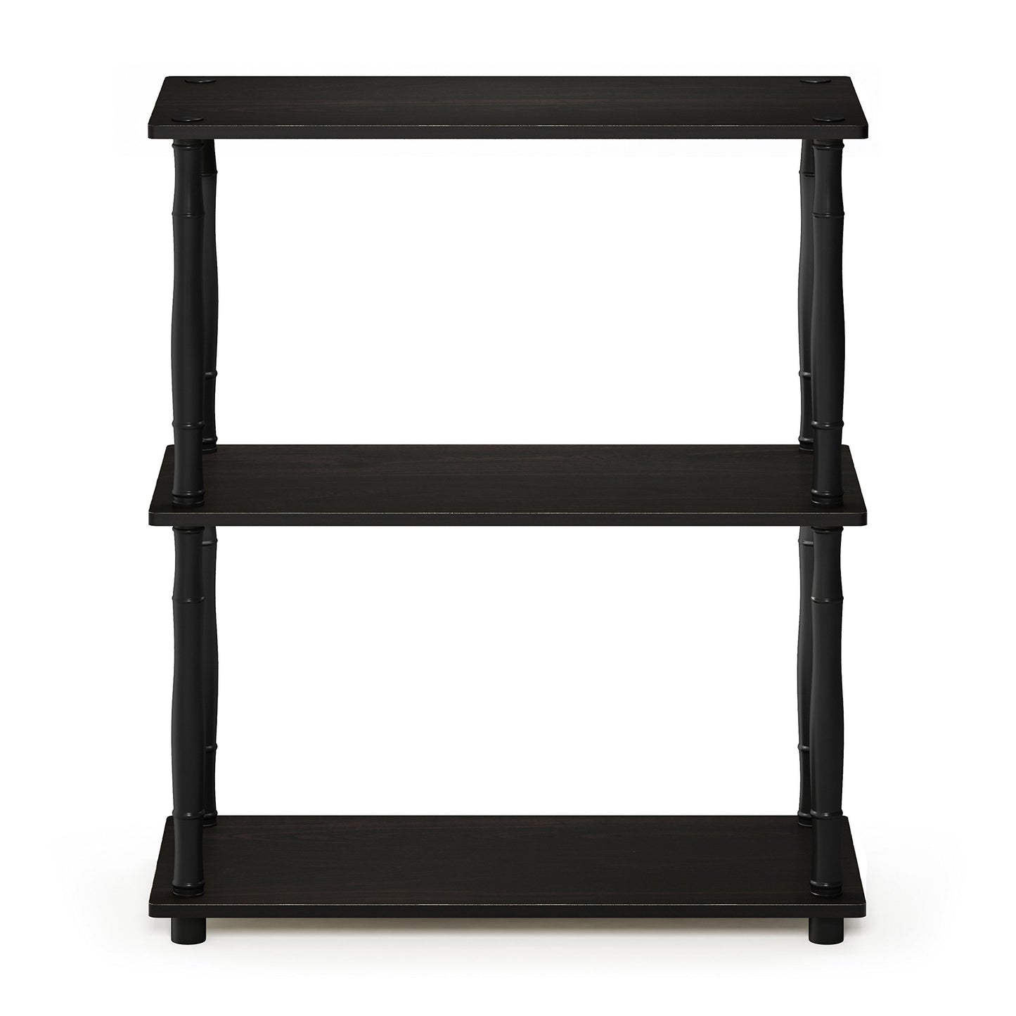 Furinno Turn-N-Tube 3-Tier Compact Multipurpose Shelf Display Rack with Classic Tube, Espresso/Black