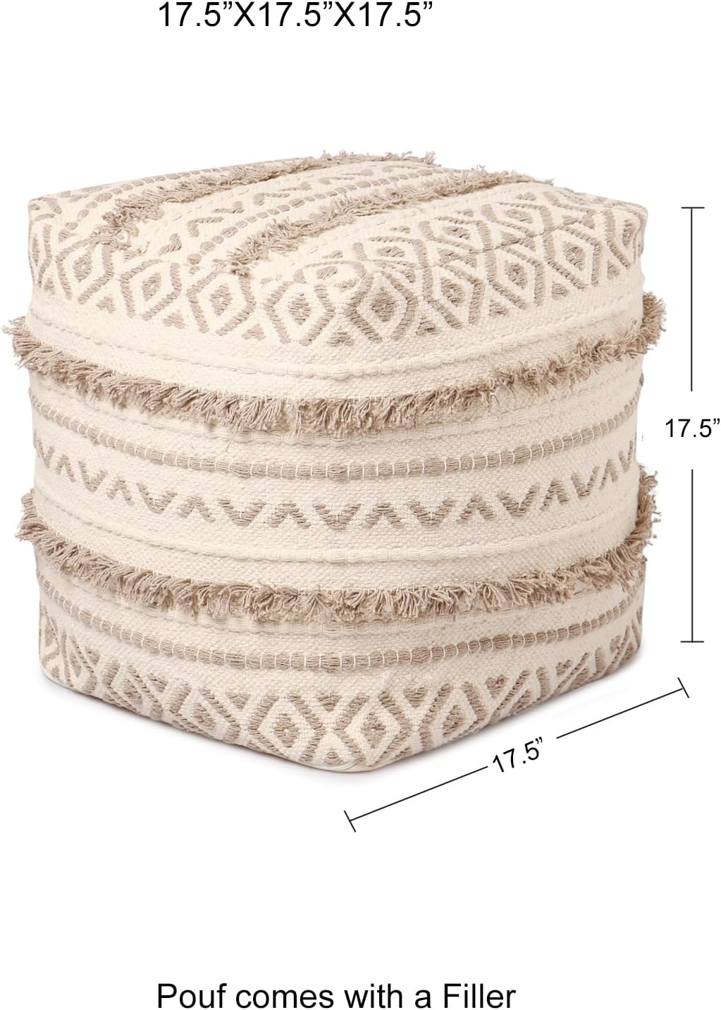 REDEARTH · Tufted Pouf Ottoman with Filler Textured Storage Cube Bean Bag Pouffe Footrest for