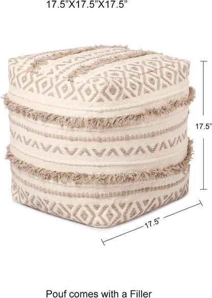 REDEARTH · Tufted Pouf Ottoman with Filler Textured Storage Cube Bean Bag Pouffe Footrest for