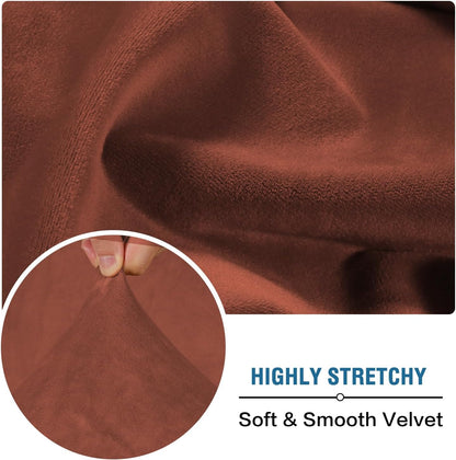 H.VERSAILTEX Velvet Stretch Individual Couch Cushion Cover Plush Slipcover for Loveseat Sofa