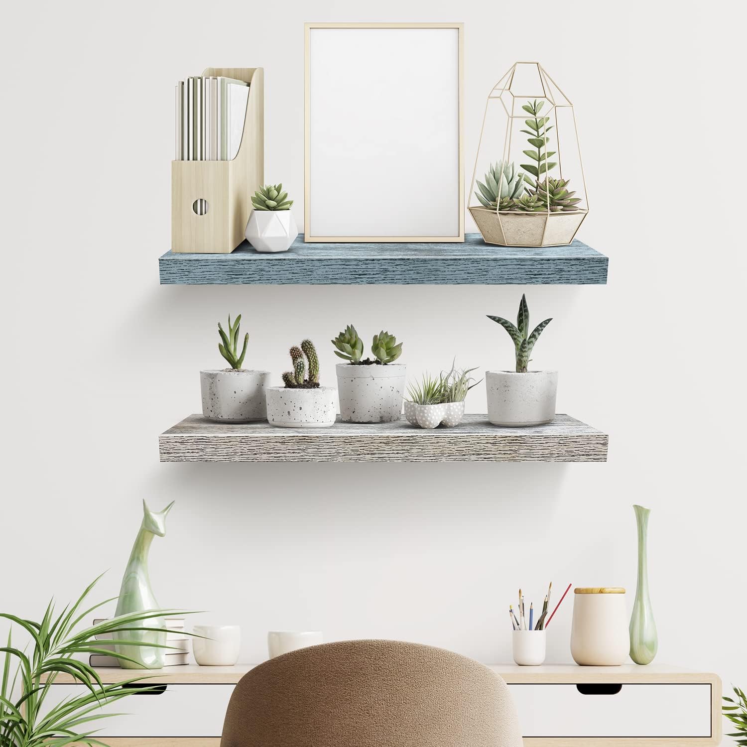 Sorbus Floating Shelf — Hanging Wall Shelves Decoration — Perfect Trophy Display, Photo Frames