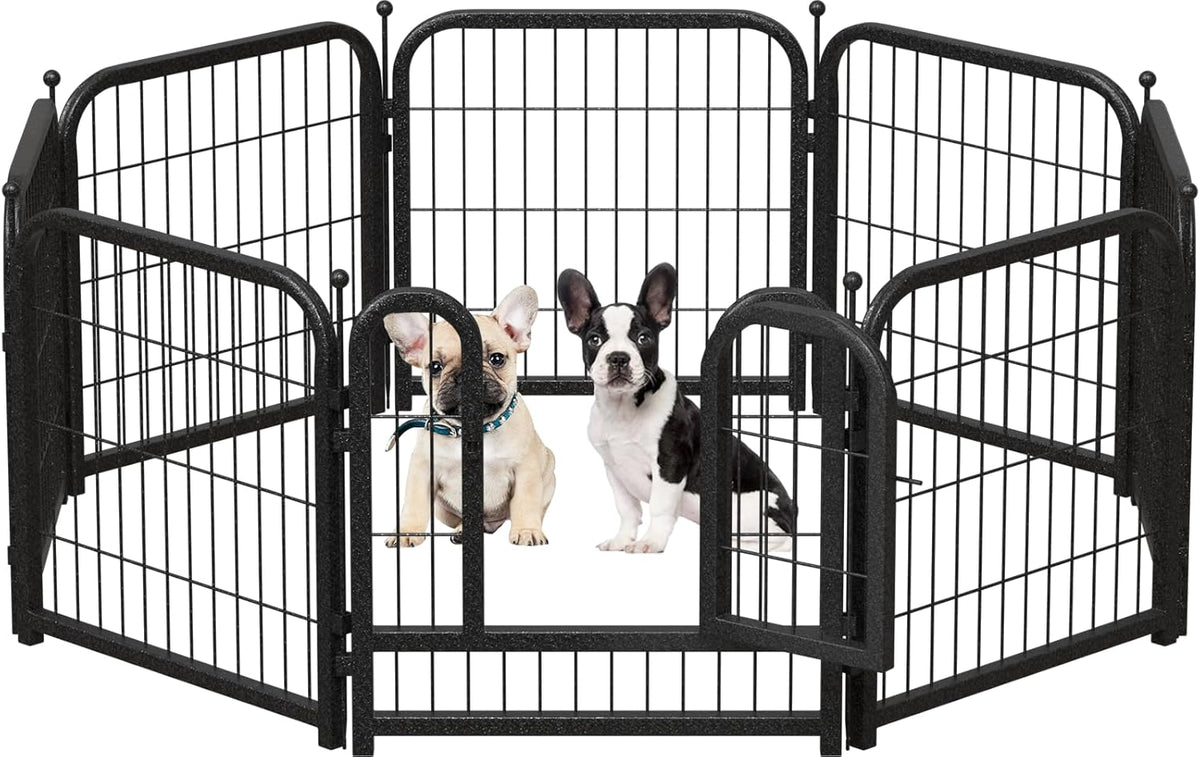 Metal Dog Playpen, 24 Inch Height 8 Panels, Ideal Dog Fence for Large/Medium/Small Dogs Indoor &