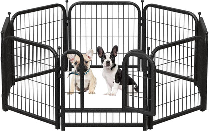 Metal Dog Playpen, 24 Inch Height 8 Panels, Ideal Dog Fence for Large/Medium/Small Dogs Indoor &