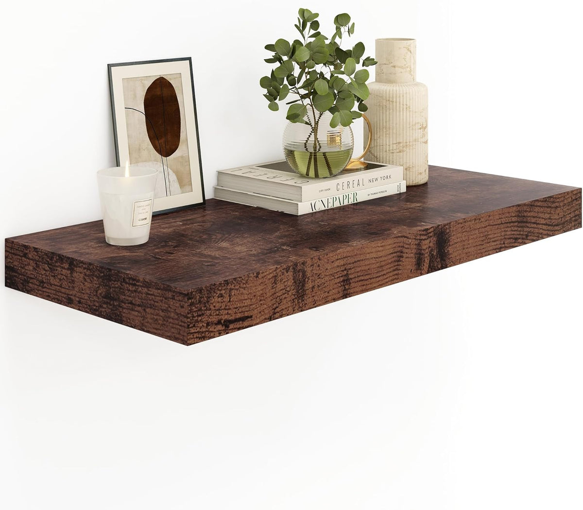 Heimlove Bathroom 12'' Deep Floating Shelves for Wall - Shelf Over Toilet Wall Mounted Farmhouse 24