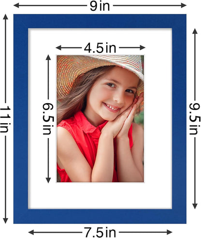 Vittanly 8x10 Picture Frame Set of 9 - Display 5x7 Photos with Mat or 8x10 Without Mat, Wall Mount
