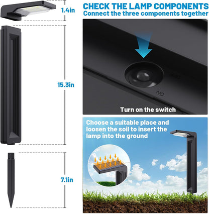 Sunvivo Solar Pathway Lights,2 Modes(Cold White/Warm White),Bright Solar Path Lights Outdoor