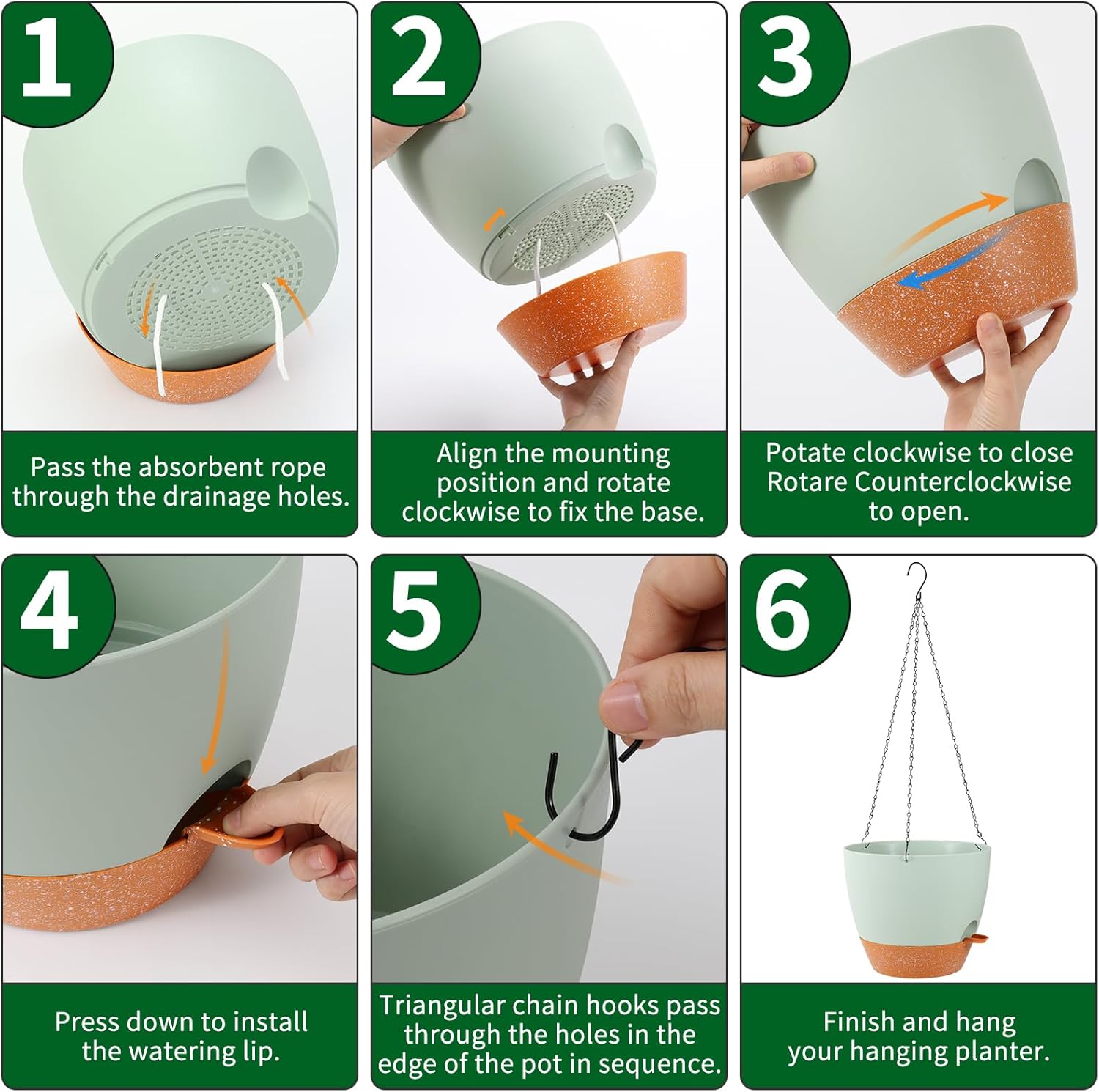 GARDIFE Large Hanging Planter, 12 inch Hanging planters for Indoor. Outdoor Plants, Self Watering
