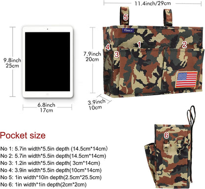 Surblue Bedside Caddy Hanging Organizer Storage Bag Pocket for Bunk, Hospital Beds, College Dorm