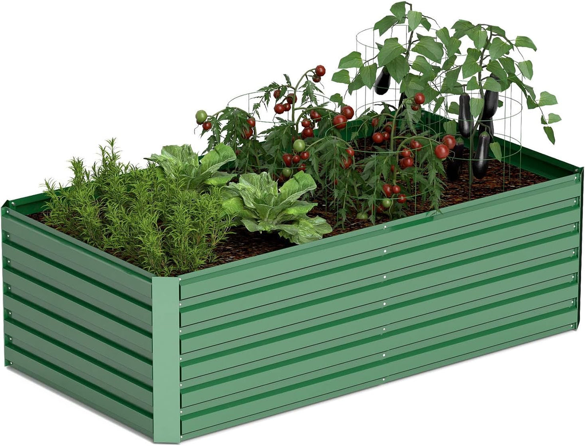 8x4x2 ft Raised Garden Bed, Large Metal Planter Raised Beds, Planters for Outdoor Plants for