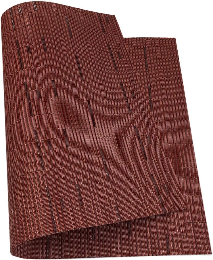 Red-A Placemats Set of 6 for Dining Table Heat-Resistant Washable Place Mats Woven Vinyl Kitchen