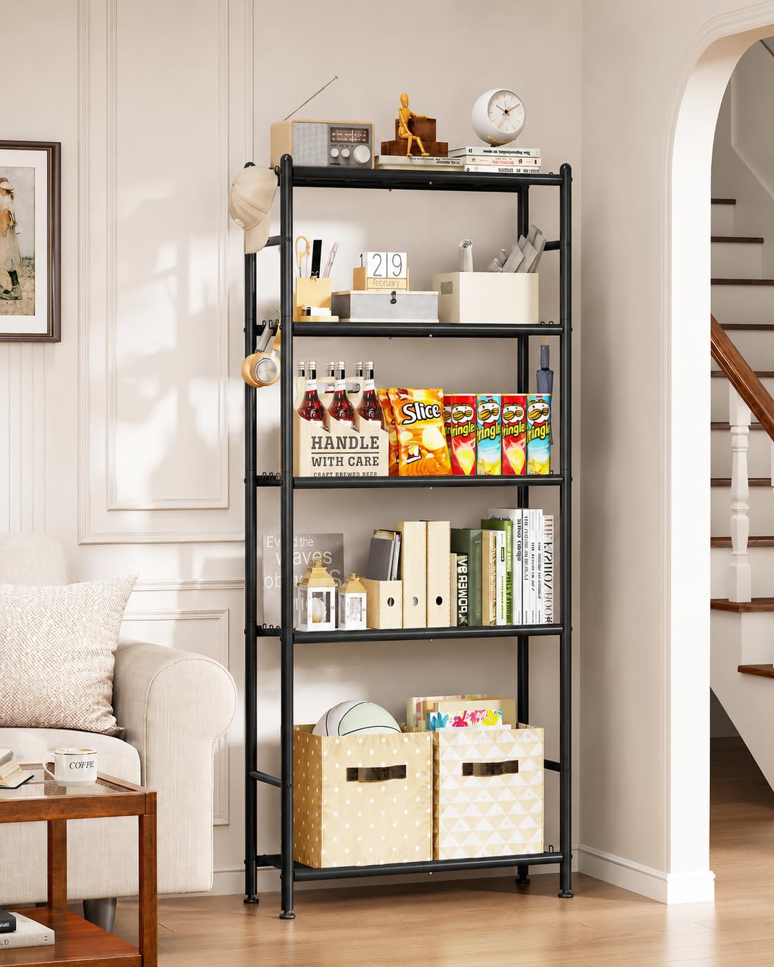 APEXCHASER Metal Storage Shelves 5-Tier, Wire Shelving Unit for Kitchen