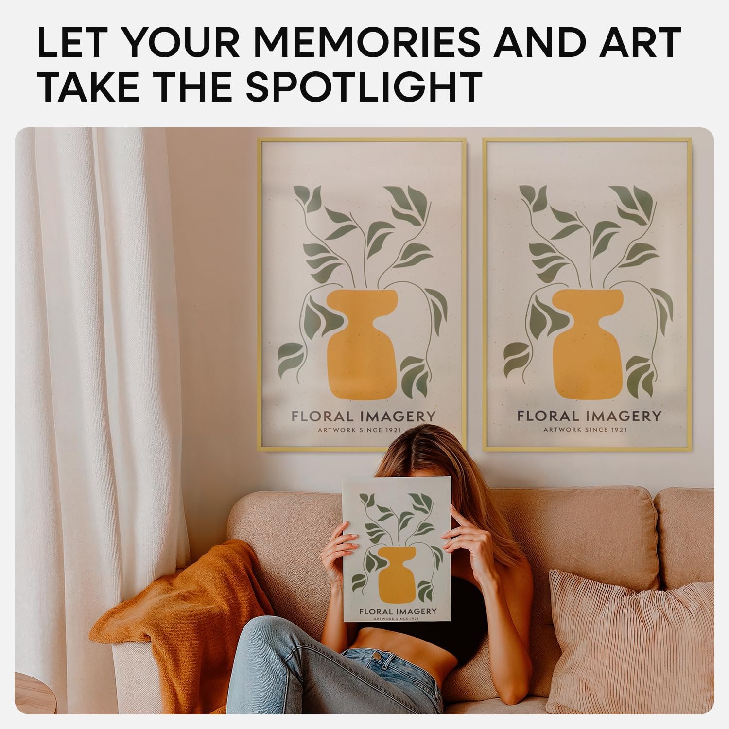 Homeforia 16 x 24 Picture Frame Gold, High End Metal 16x24 Poster Frames with Mat 12x18 Photo, 16 x