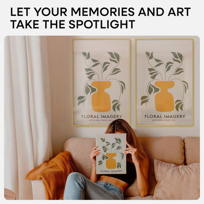 Homeforia 16 x 24 Picture Frame Gold, High End Metal 16x24 Poster Frames with Mat 12x18 Photo, 16 x